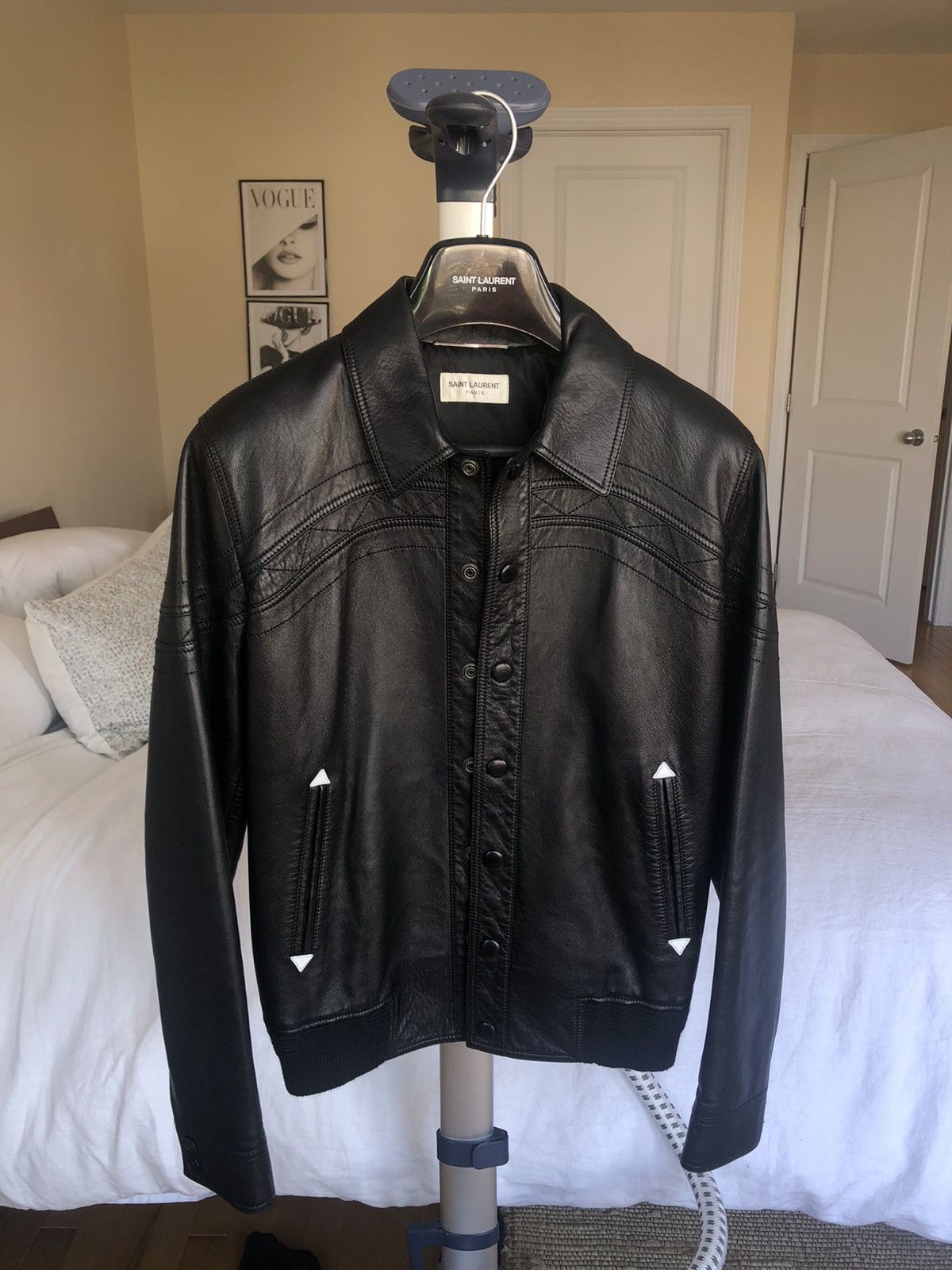 Saint laurent paris leather cheap jacket