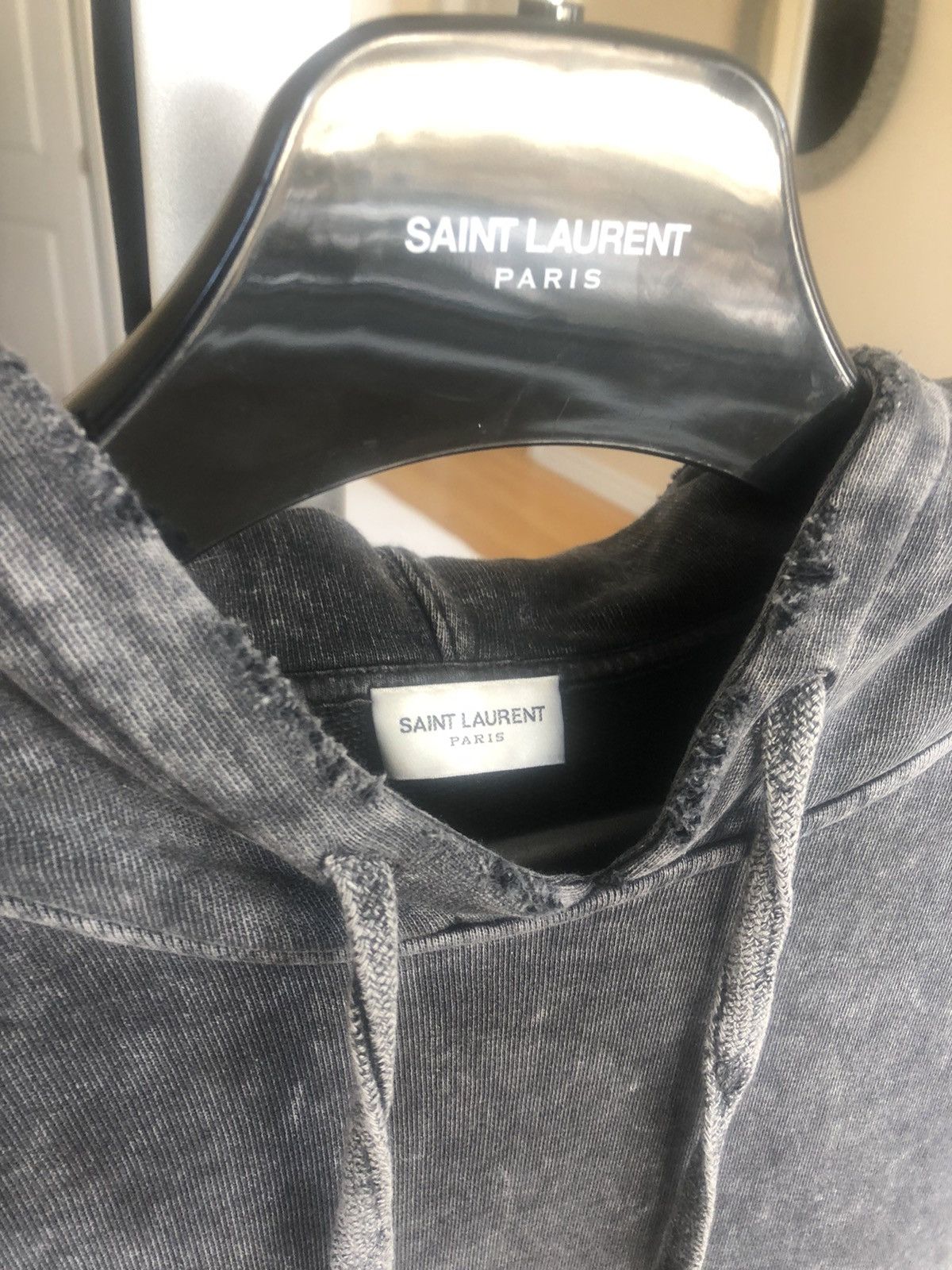 Hedi Slimane × Saint Laurent Paris Saint Laurent Grey Logo Hoodie size small Size US S / EU 44-46 / 1 - 7 Thumbnail