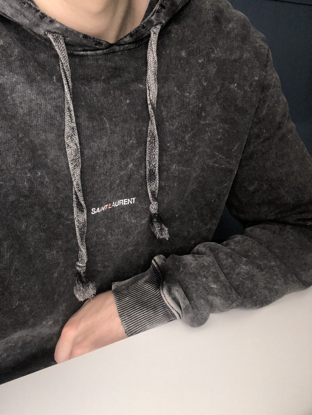Hedi Slimane × Saint Laurent Paris Saint Laurent Grey Logo Hoodie size small Size US S / EU 44-46 / 1 - 14 Thumbnail
