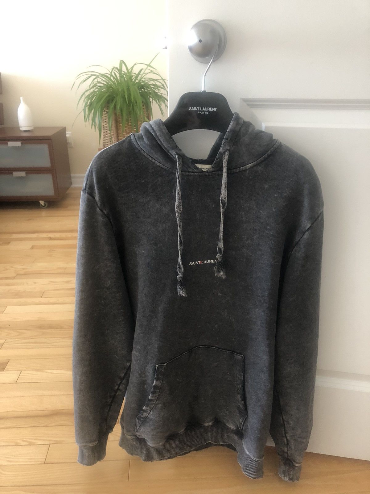 Hedi Slimane × Saint Laurent Paris Saint Laurent Grey Logo Hoodie size small Size US S / EU 44-46 / 1 - 11 Thumbnail