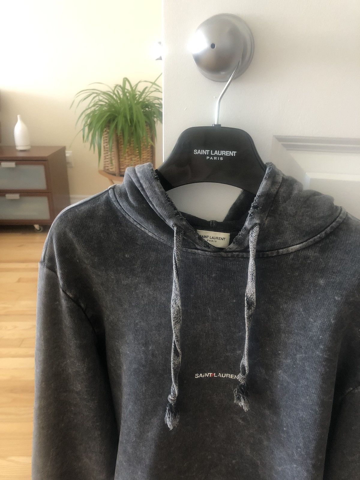 Hedi Slimane × Saint Laurent Paris Saint Laurent Grey Logo Hoodie size small Size US S / EU 44-46 / 1 - 12 Thumbnail