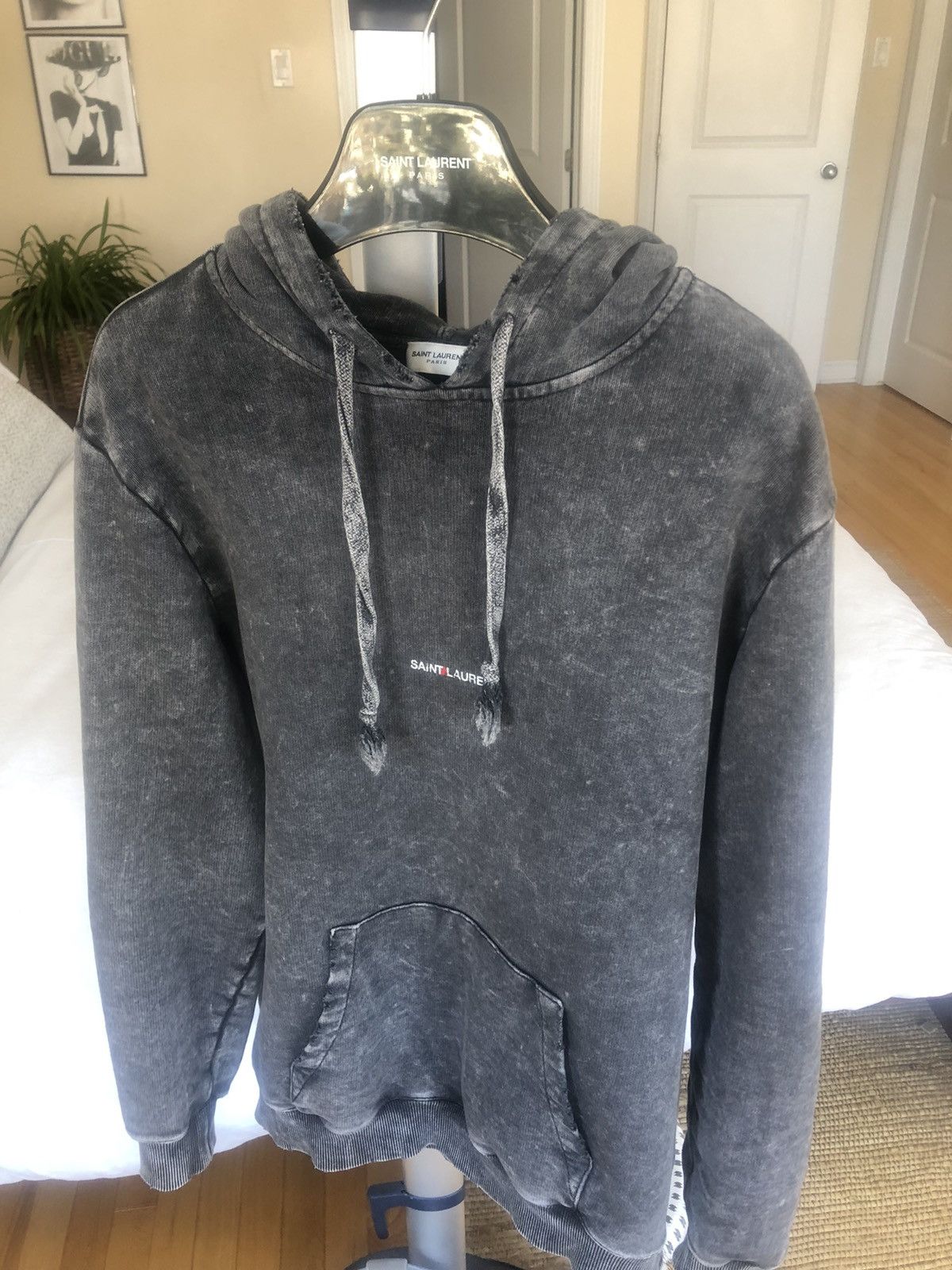 Hedi Slimane × Saint Laurent Paris Saint Laurent Grey Logo Hoodie size small Size US S / EU 44-46 / 1 - 2 Thumbnail