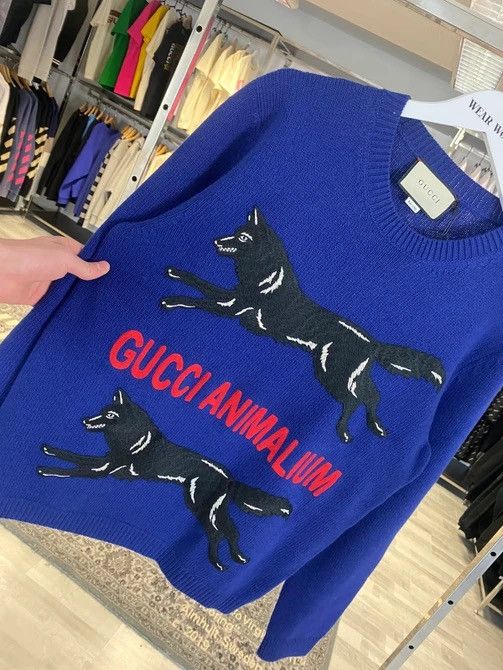 Gucci Gucci Wool Wolf embroidery animal sweater Size US M / EU 48-50 / 2 - 3 Thumbnail