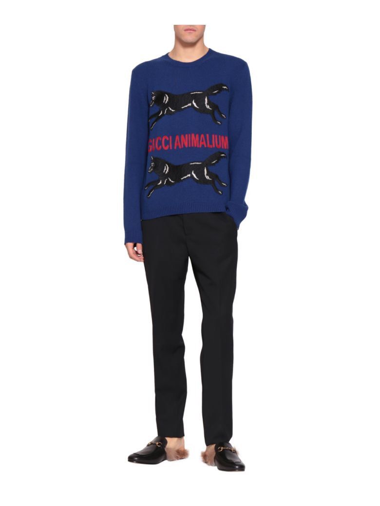 Gucci Gucci Wool Wolf embroidery animal sweater Size US M / EU 48-50 / 2 - 4 Thumbnail