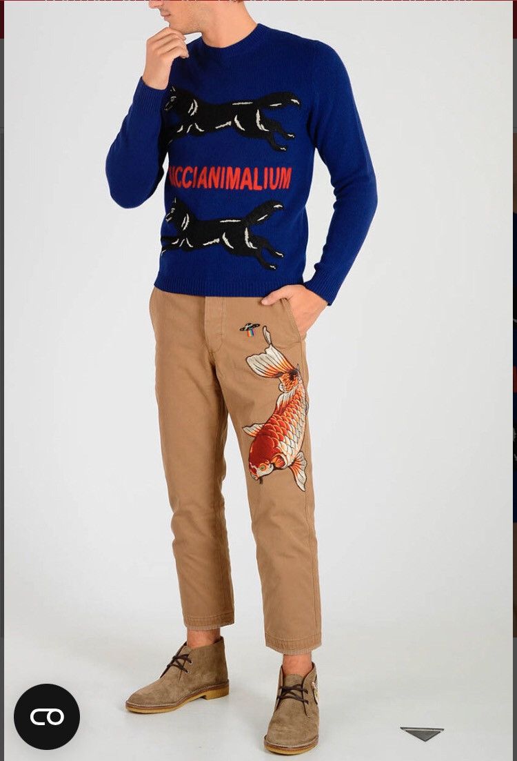 Gucci Gucci Wool Wolf embroidery animal sweater Size US M / EU 48-50 / 2 - 5 Thumbnail