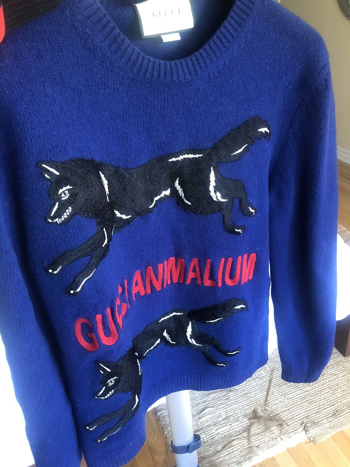 Gucci Gucci Wool Wolf embroidery animal sweater Size US M / EU 48-50 / 2 - 10 Thumbnail
