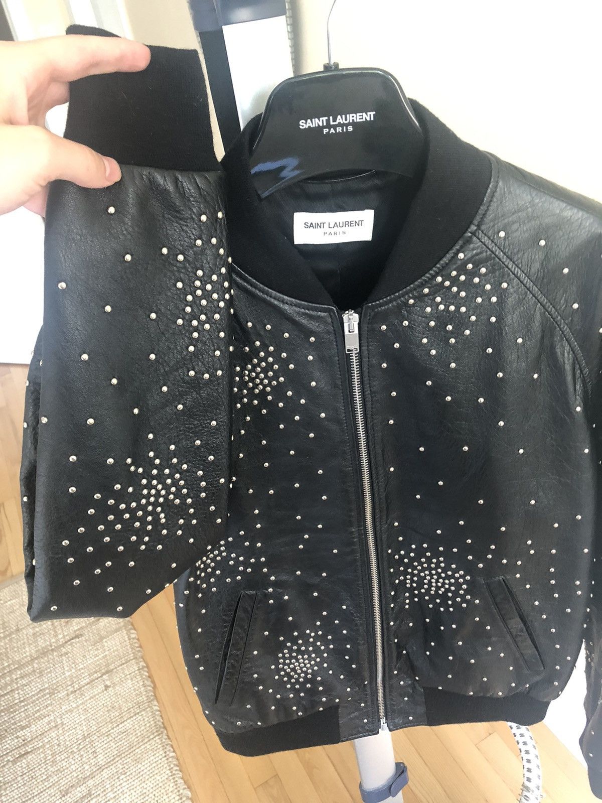 Hedi Slimane × Saint Laurent Paris Saint Laurent x Hedi Slimane studded leather teddy jacket Size US S / EU 44-46 / 1 - 5 Thumbnail