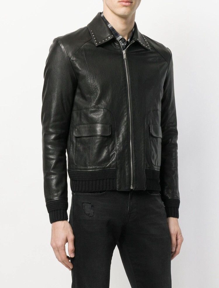 Hedi Slimane × Saint Laurent Paris Saint Laurent Stud leather jacket zip Size US S / EU 44-46 / 1 - 19 Thumbnail