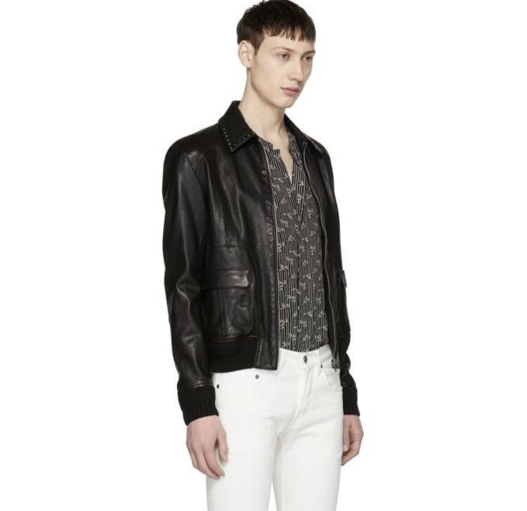 Hedi Slimane × Saint Laurent Paris Saint Laurent Stud leather jacket zip Size US S / EU 44-46 / 1 - 15 Thumbnail