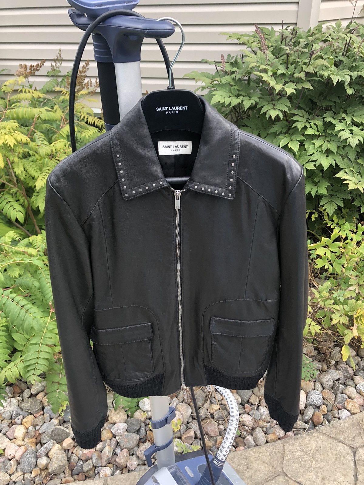 Hedi Slimane × Saint Laurent Paris Saint Laurent Stud leather jacket zip Size US S / EU 44-46 / 1 - 2 Thumbnail