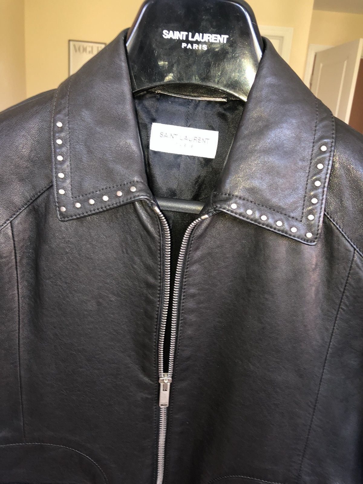 Hedi Slimane × Saint Laurent Paris Saint Laurent Stud leather jacket zip Size US S / EU 44-46 / 1 - 8 Thumbnail