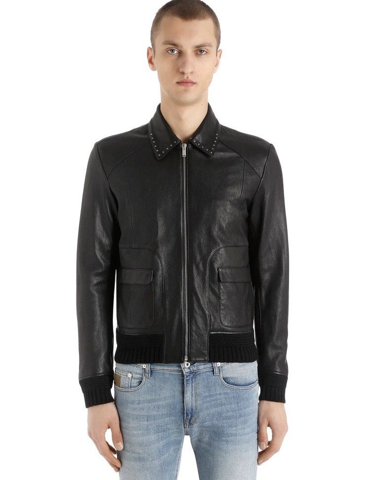 Hedi Slimane × Saint Laurent Paris Saint Laurent Stud leather jacket zip Size US S / EU 44-46 / 1 - 21 Thumbnail