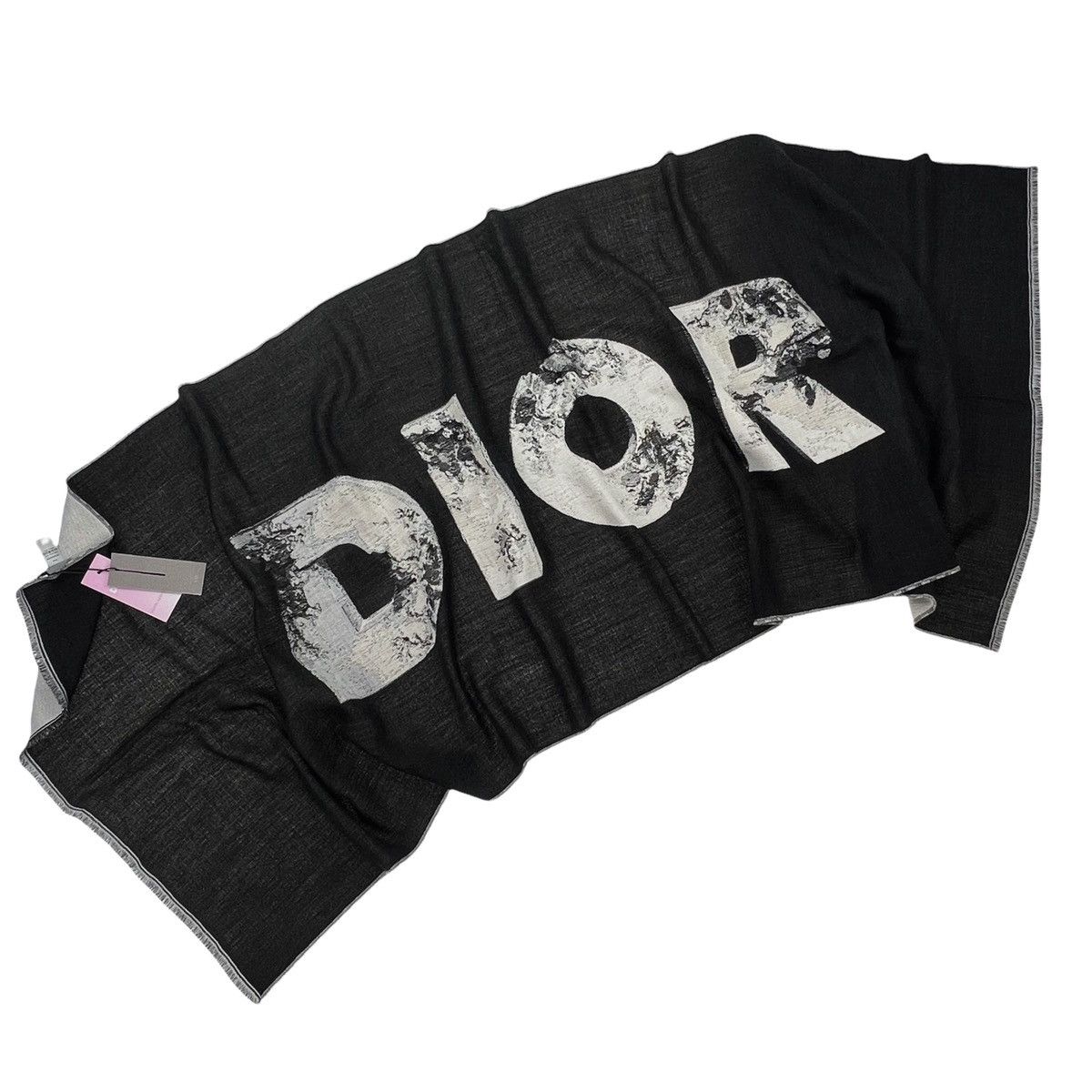 image of Christian Dior X Daniel Arsham Wool Scarf in Black, Men's