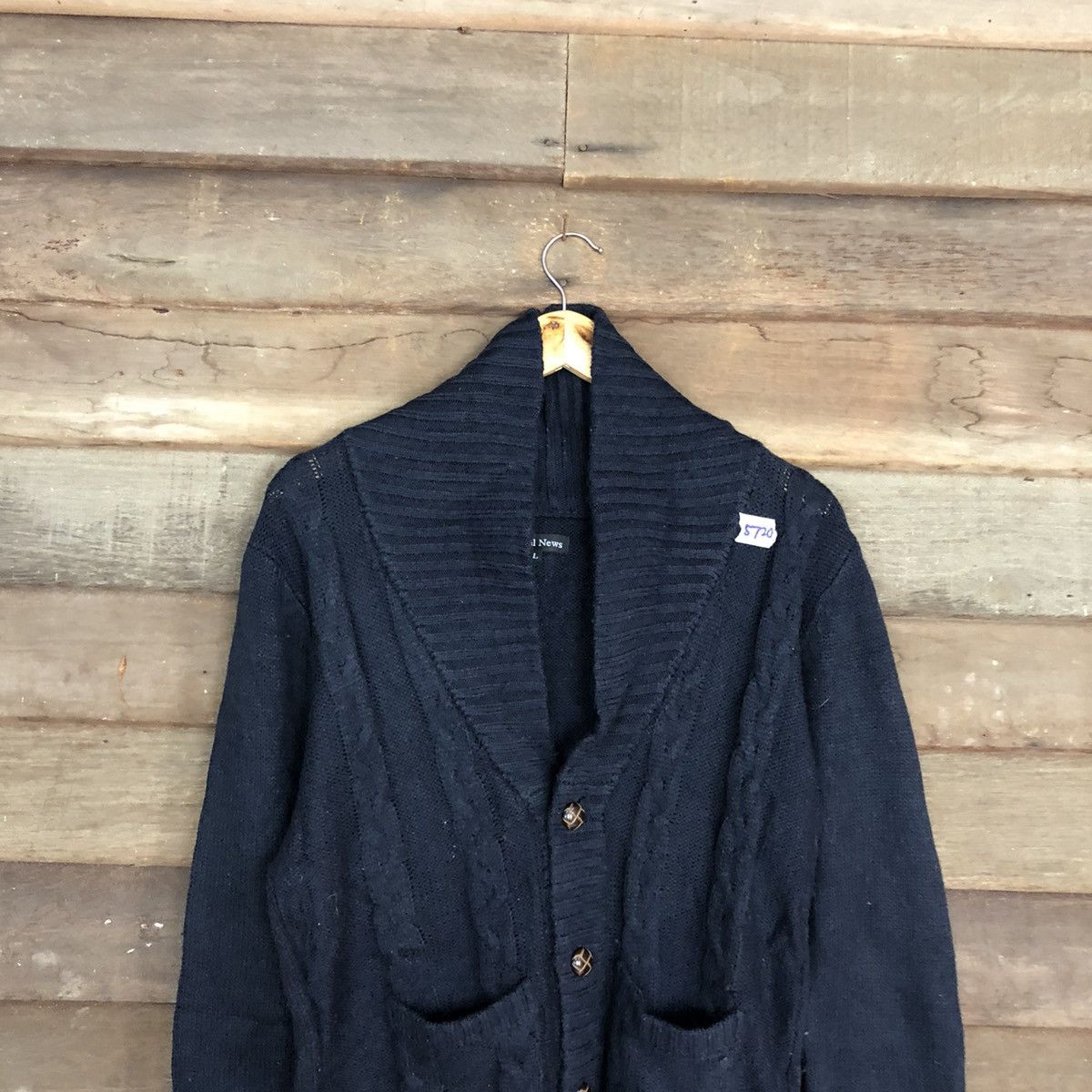 Aran Isles Knitwear Spiral News Black cable aran isle Knit Cardigan #5720 Size US M / EU 48-50 / 2 - 9 Thumbnail