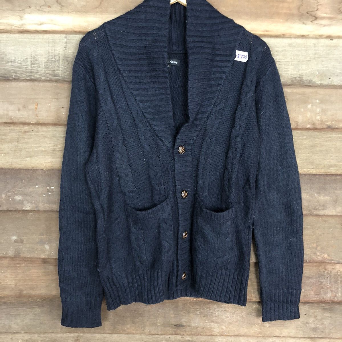 Aran Isles Knitwear Spiral News Black cable aran isle Knit Cardigan #5720 Size US M / EU 48-50 / 2 - 8 Thumbnail
