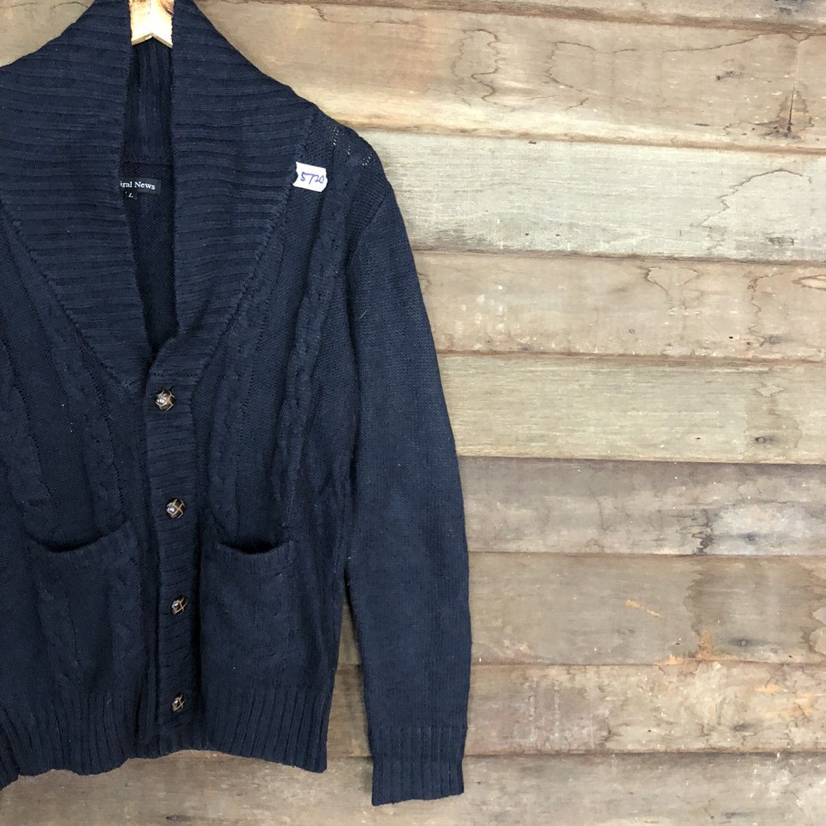 Aran Isles Knitwear Spiral News Black cable aran isle Knit Cardigan #5720 Size US M / EU 48-50 / 2 - 5 Thumbnail