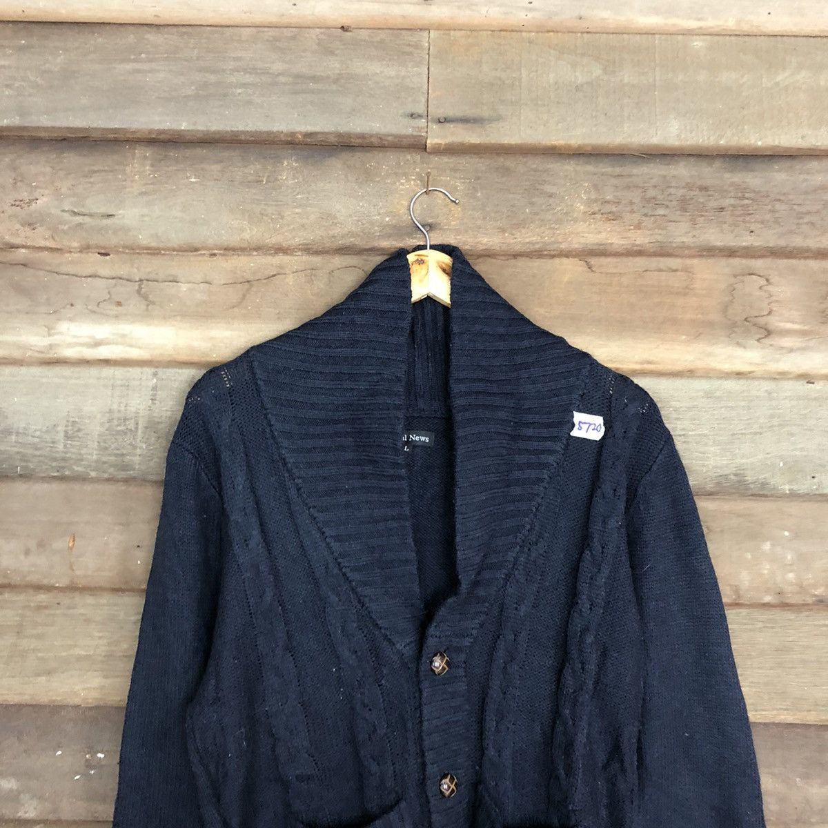 Aran Isles Knitwear Spiral News Black cable aran isle Knit Cardigan #5720 Size US M / EU 48-50 / 2 - 2 Thumbnail