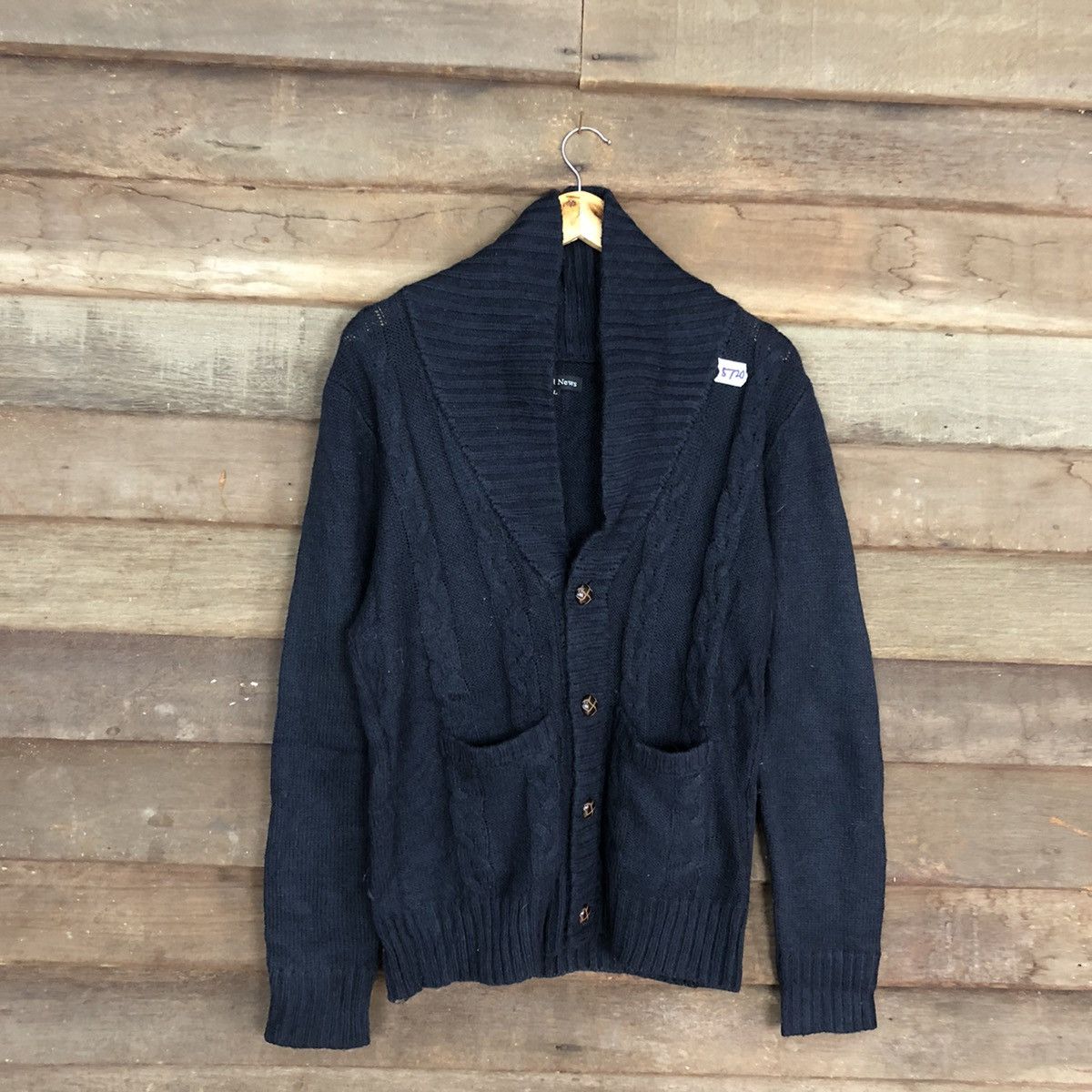 Aran Isles Knitwear Spiral News Black cable aran isle Knit Cardigan #5720 Size US M / EU 48-50 / 2 - 3 Thumbnail