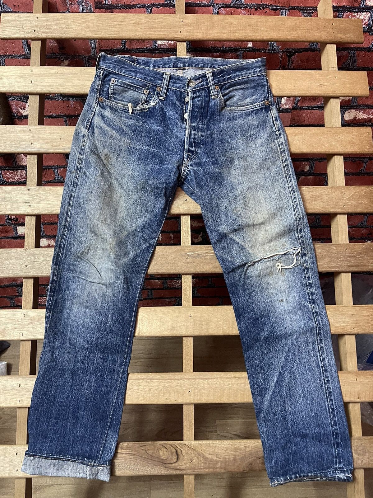 Joe Mccoy Distressed selvedge denim