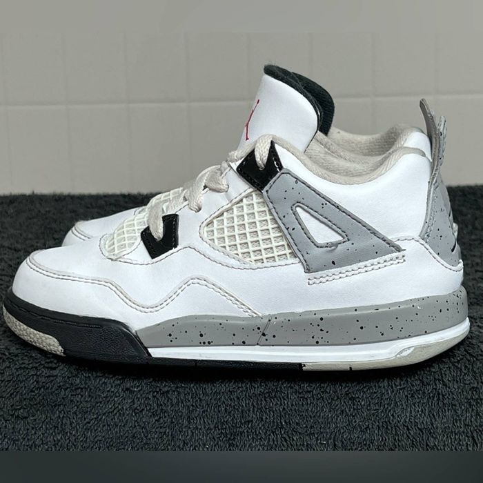 Jordan Brand Nike Air Jordan Retro 4 IV White Black Cement Size 10C ...