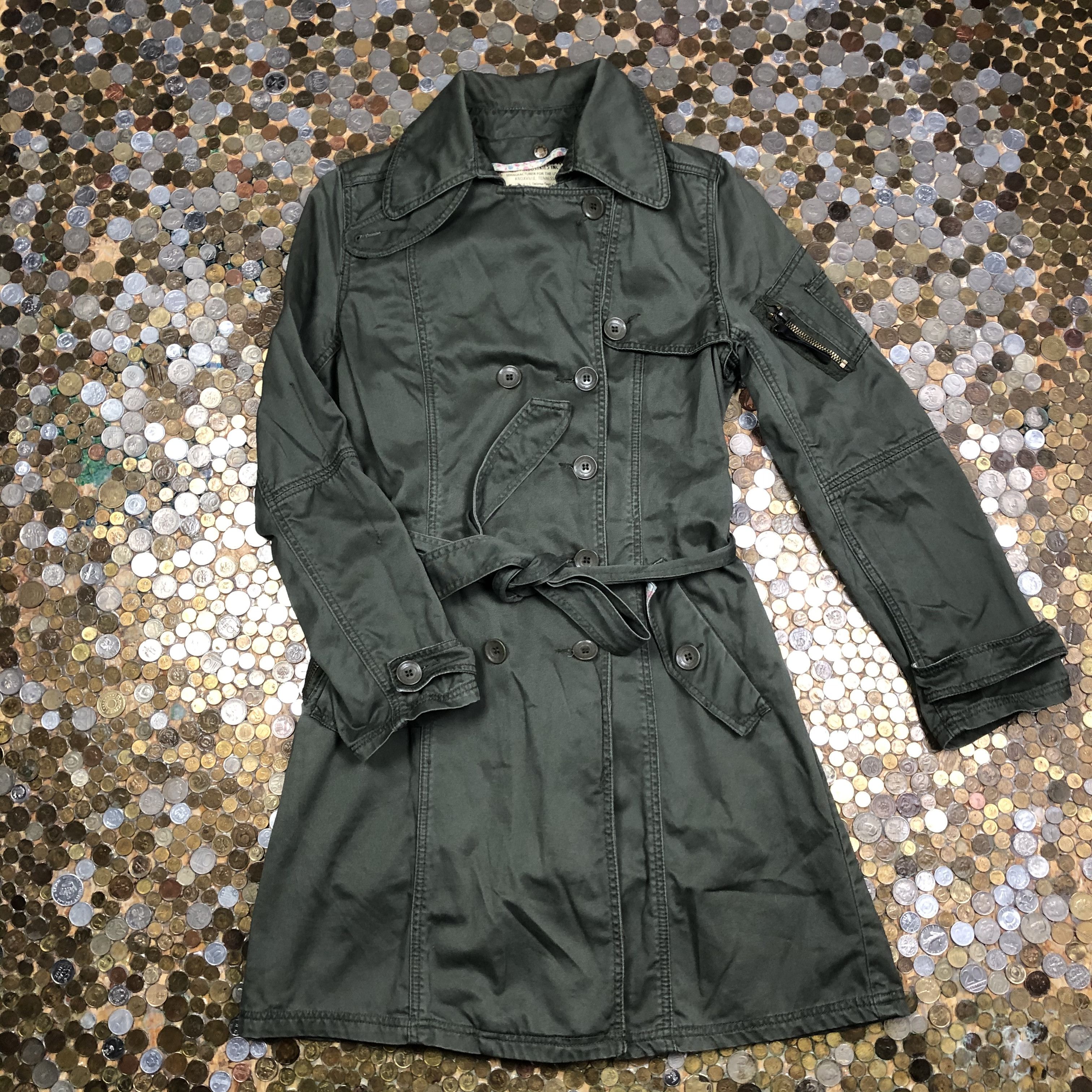 Alpha Industries inc woman denim vintage button coat