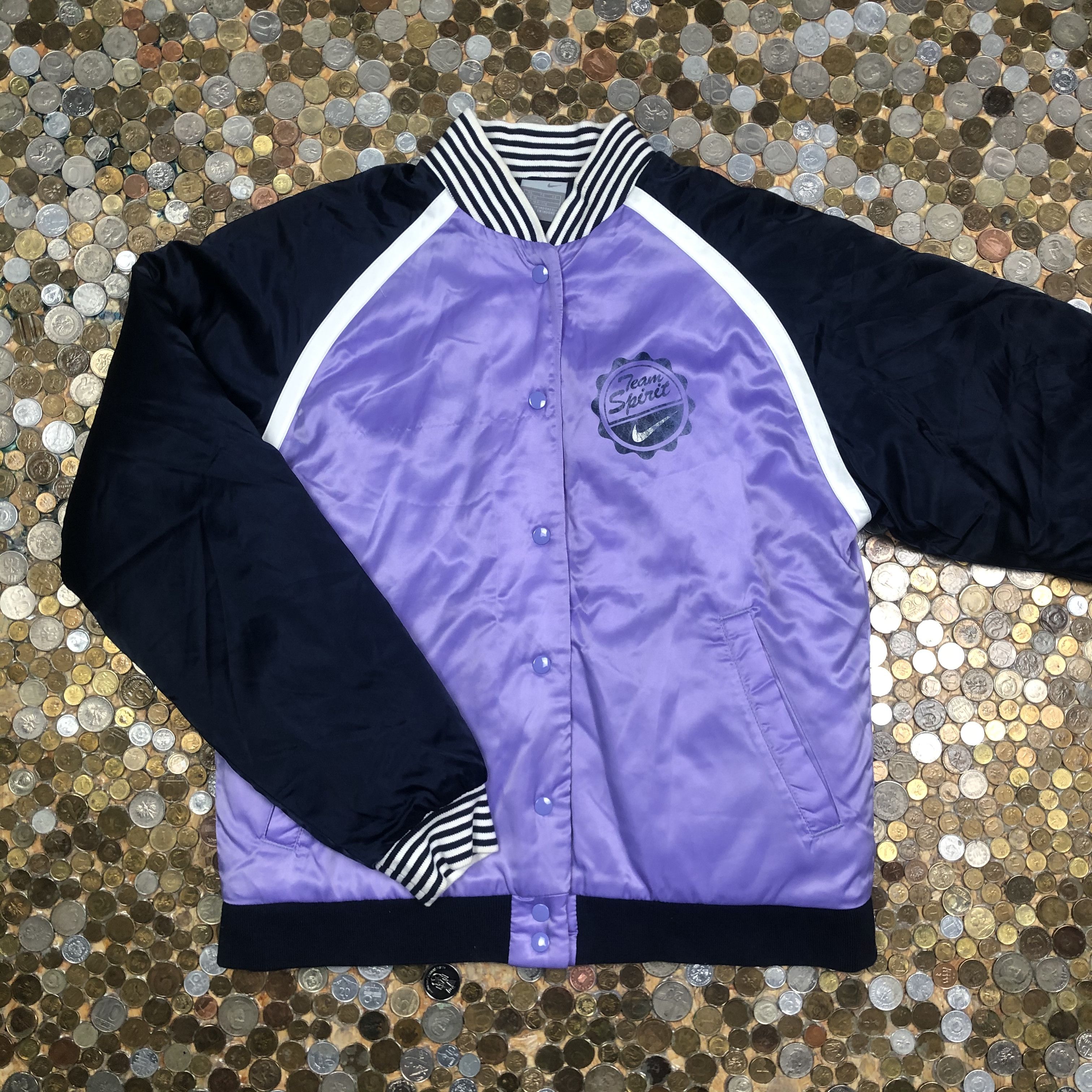 Nike vinrage baseball button bomber jacket 90s team spirit - Main Image