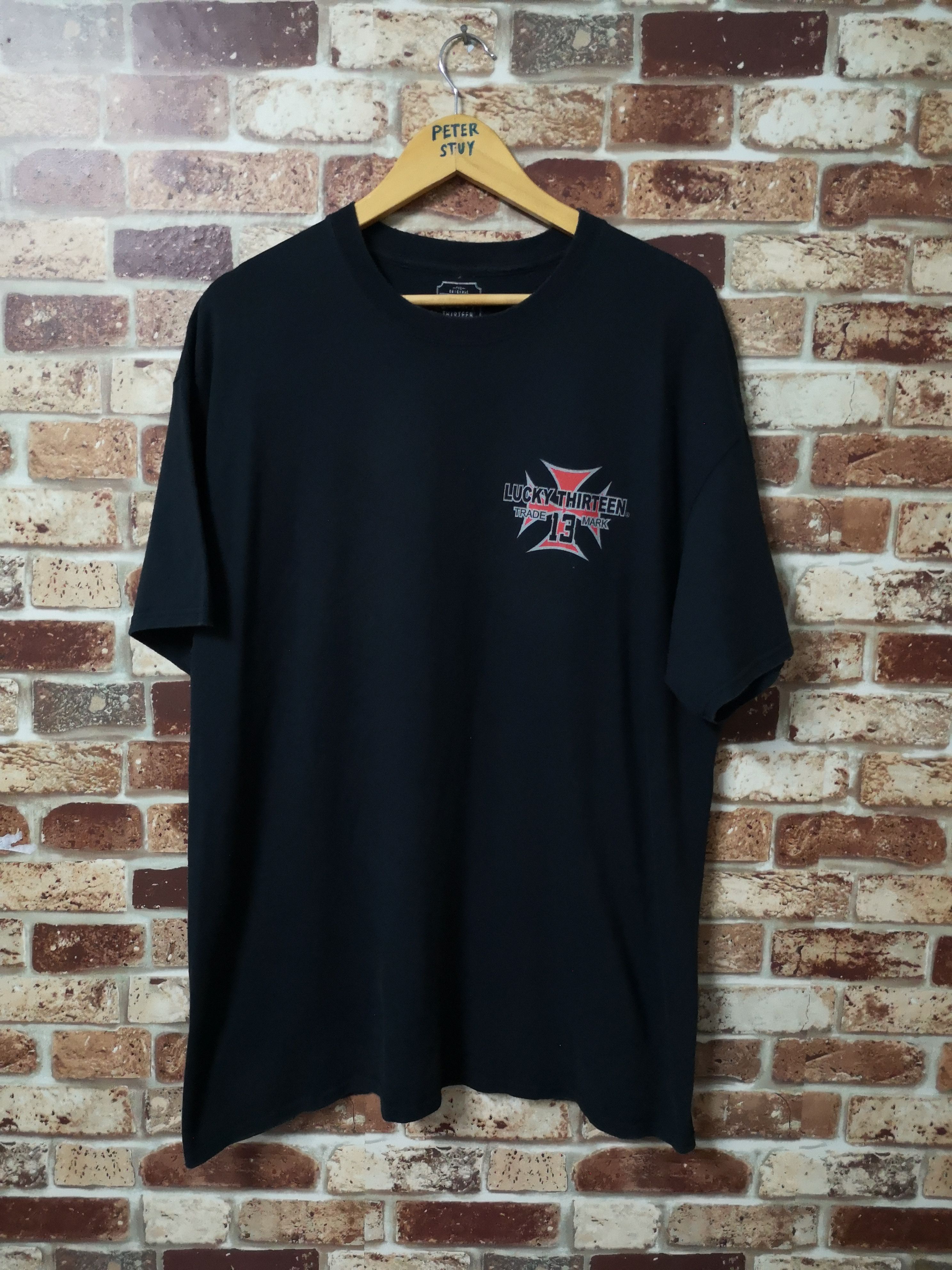 Vintage LUCKY THIRTEEN TEE Size US XL / EU 56 / 4 - 2 Thumbnail