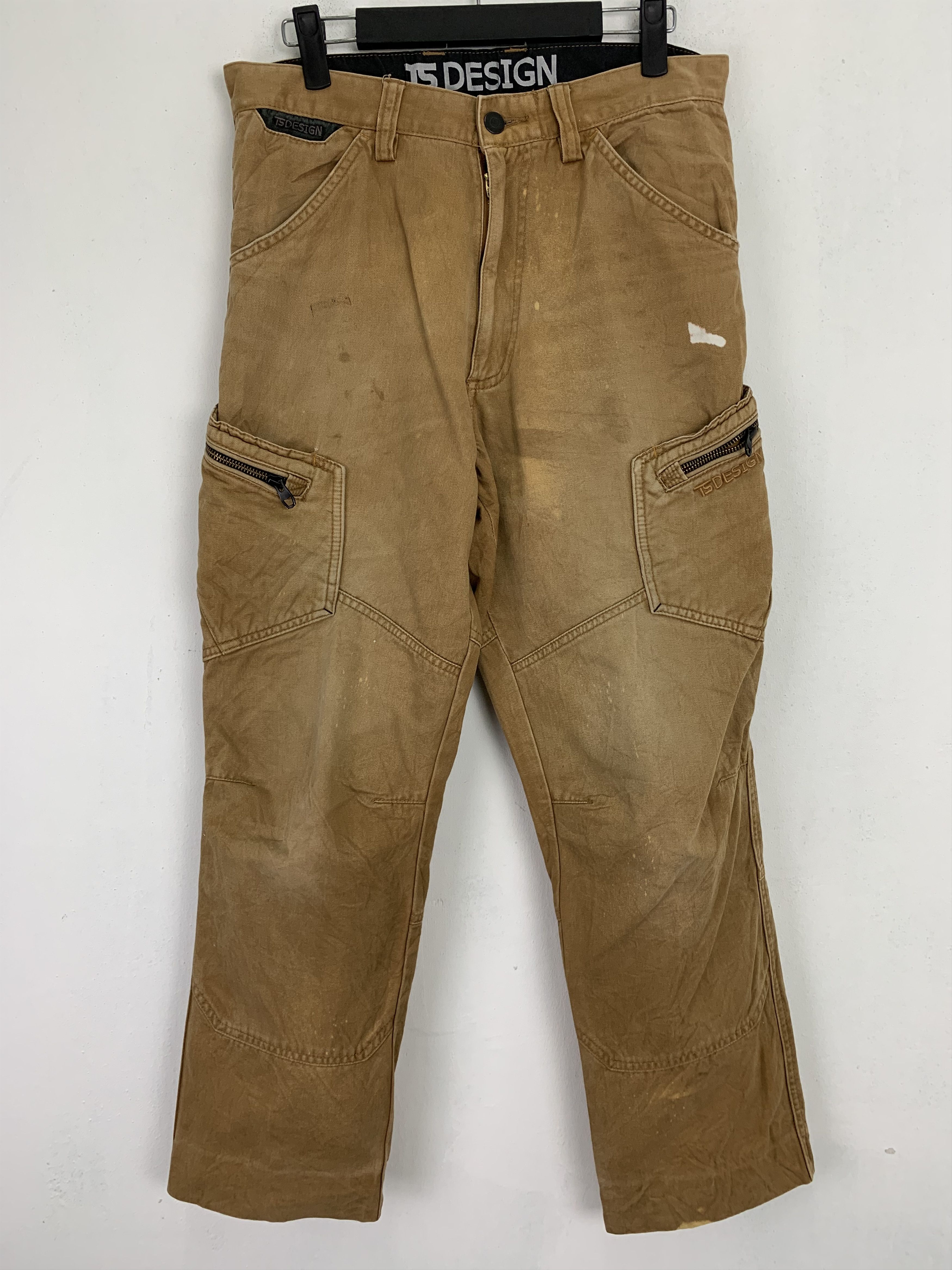 Japanese Brand Cargo Pants TS Design Brown Multipocket Vtg Streetwear Size US 29 - 1 Thumbnail