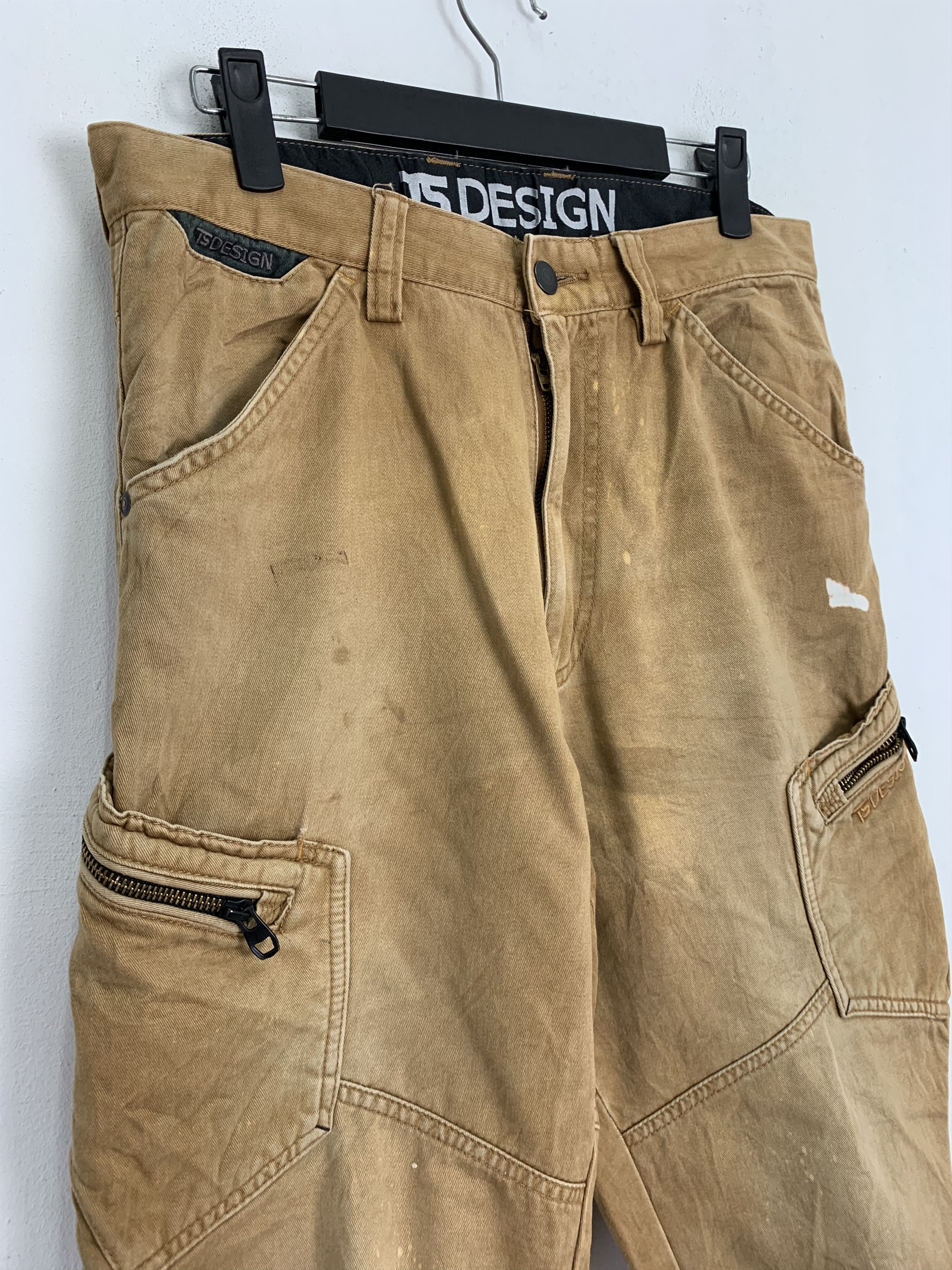 Japanese Brand Cargo Pants TS Design Brown Multipocket Vtg Streetwear Size US 29 - 4 Thumbnail