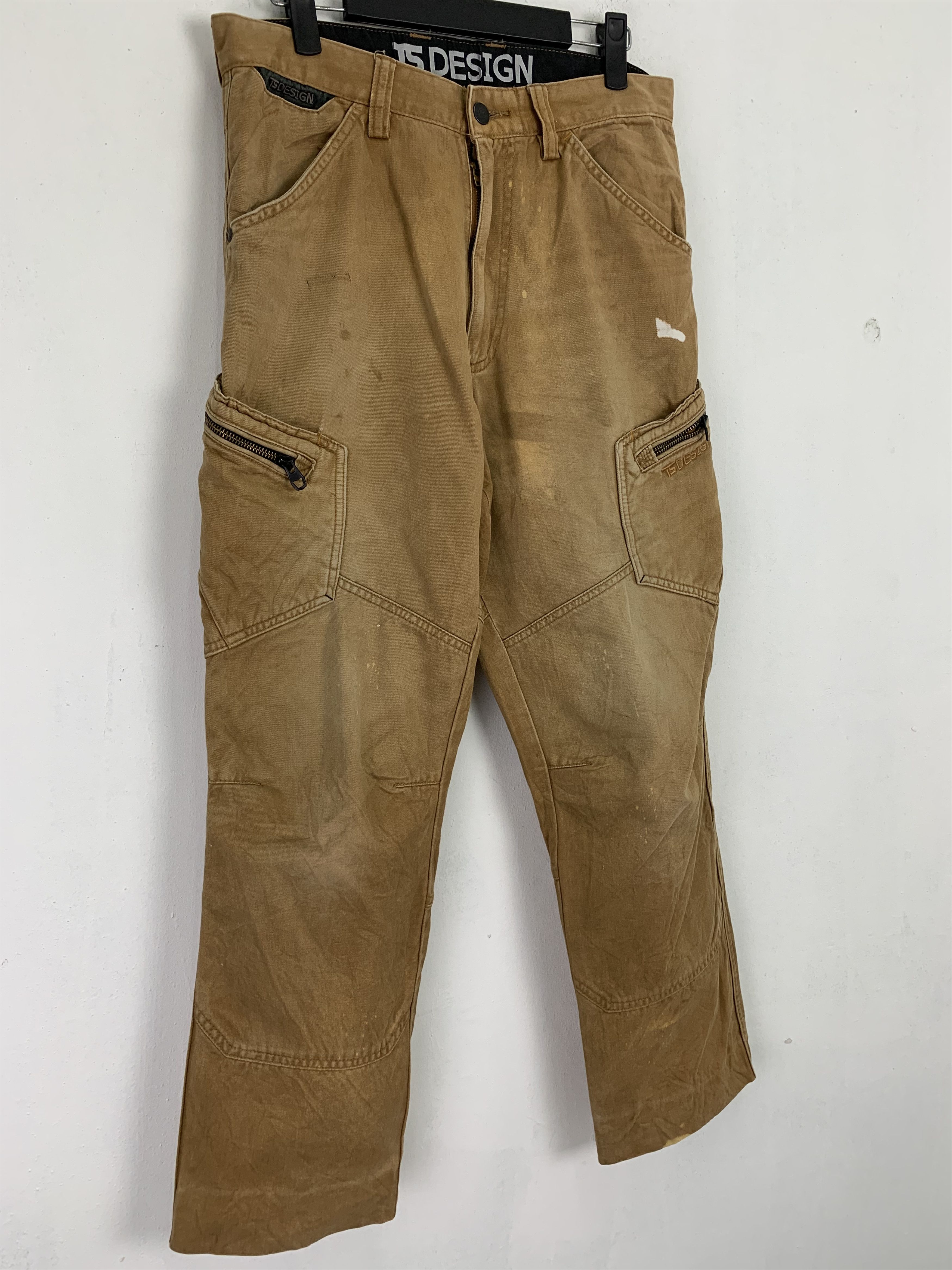 Japanese Brand Cargo Pants TS Design Brown Multipocket Vtg Streetwear Size US 29 - 5 Thumbnail