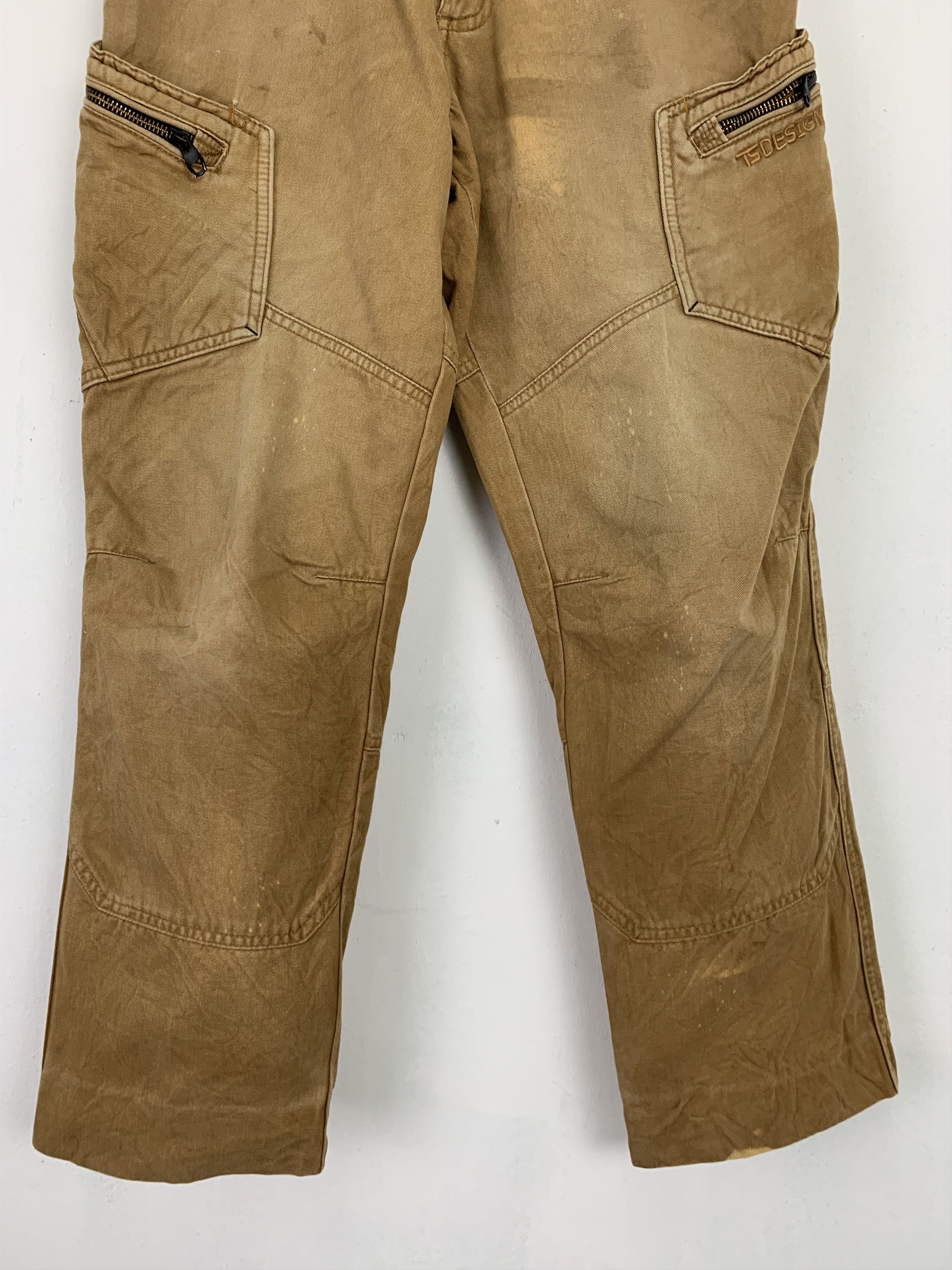 Japanese Brand Cargo Pants TS Design Brown Multipocket Vtg Streetwear Size US 29 - 8 Thumbnail
