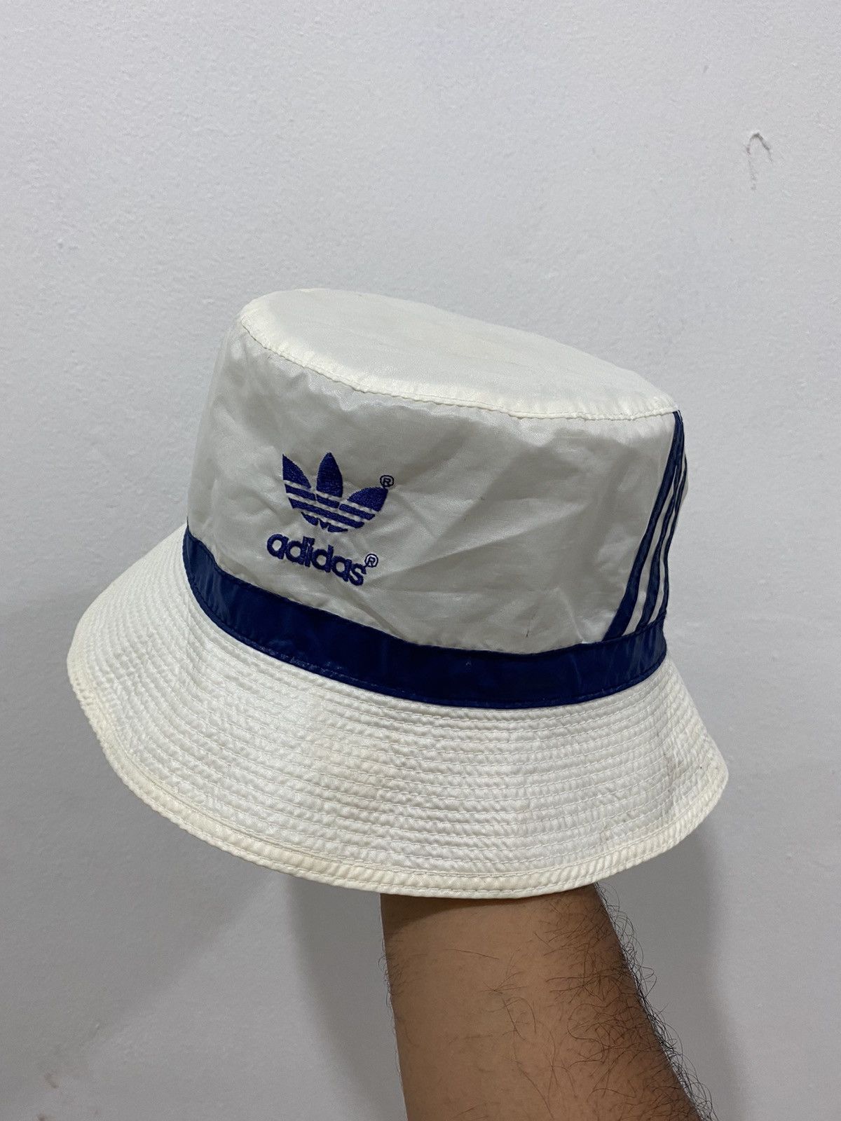 Adidas 🔥Vintage🔥 80’s Adidas Japan Trefoil Logo Nylon Bucket Hat Size ONE SIZE - 2 Thumbnail