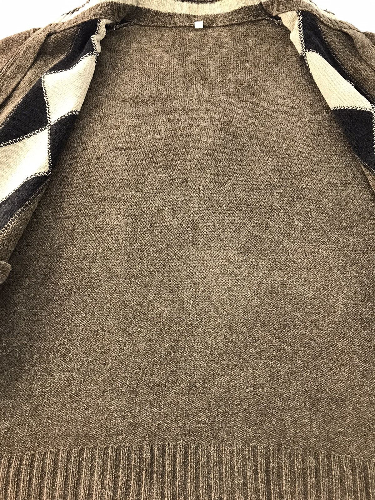Japanese Brand × Vintage Japanese Brand Wool Knitwear Sweater Jacket Checked Design Size US L / EU 52-54 / 3 - 4 Thumbnail