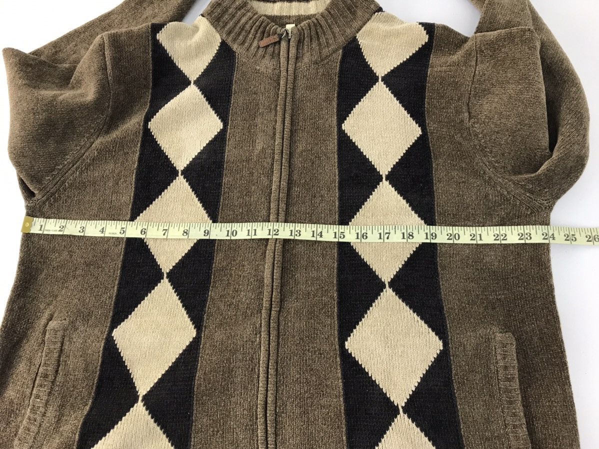Japanese Brand × Vintage Japanese Brand Wool Knitwear Sweater Jacket Checked Design Size US L / EU 52-54 / 3 - 8 Thumbnail