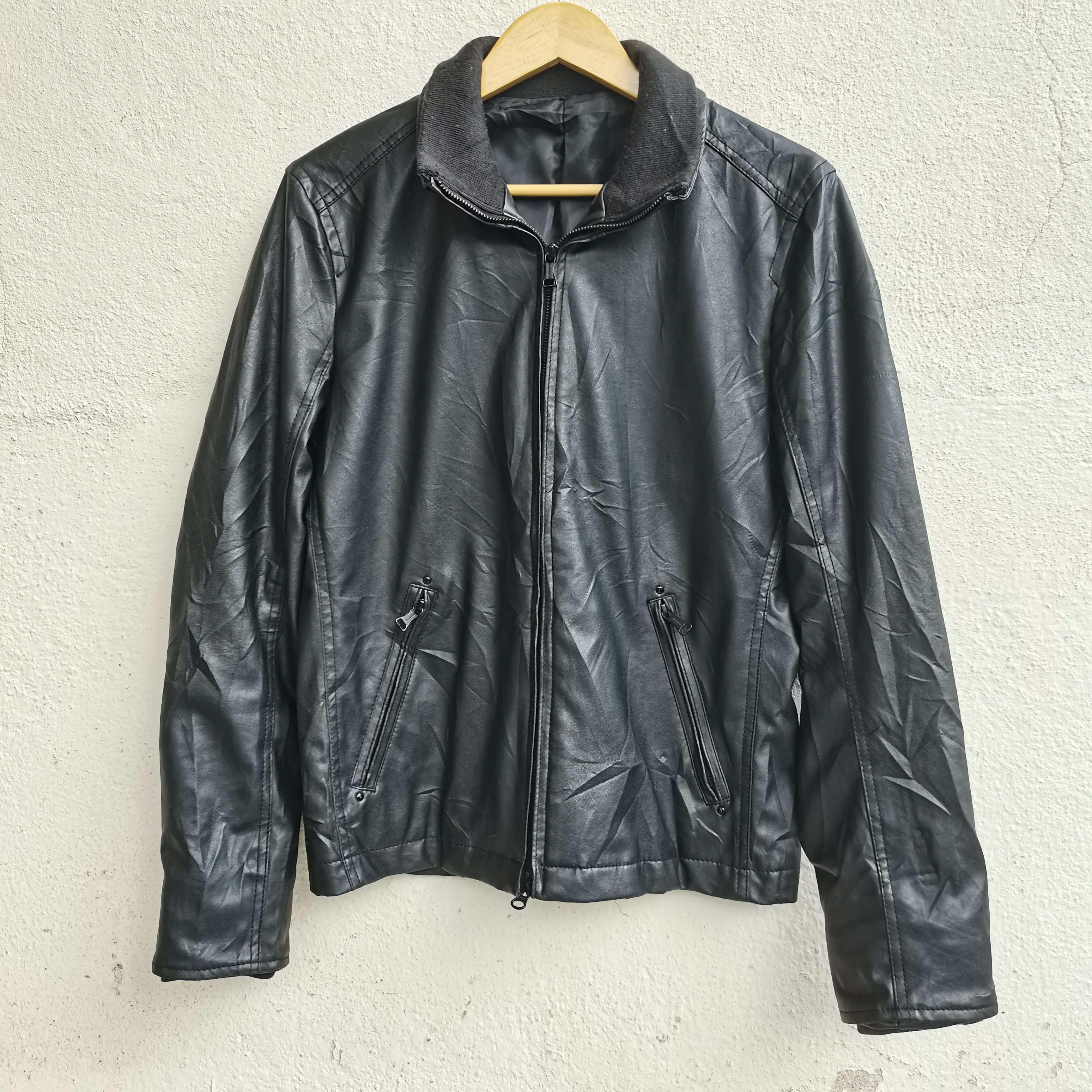 Japanese Brand Japanese Brand Zipper Up Pu Leather Rider Jacket | Grailed