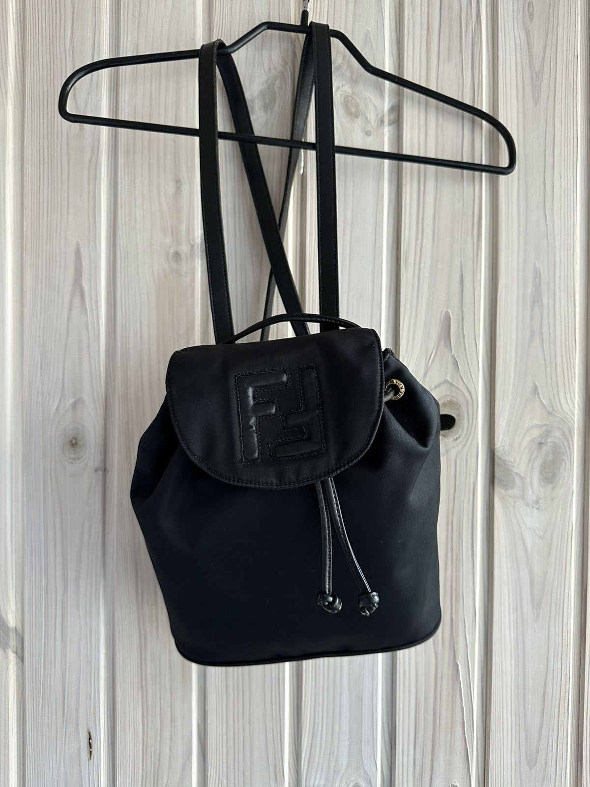 Fendi RARE! FENDI FF logo black nylon backpack vintage Size ONE SIZE - 13 Thumbnail