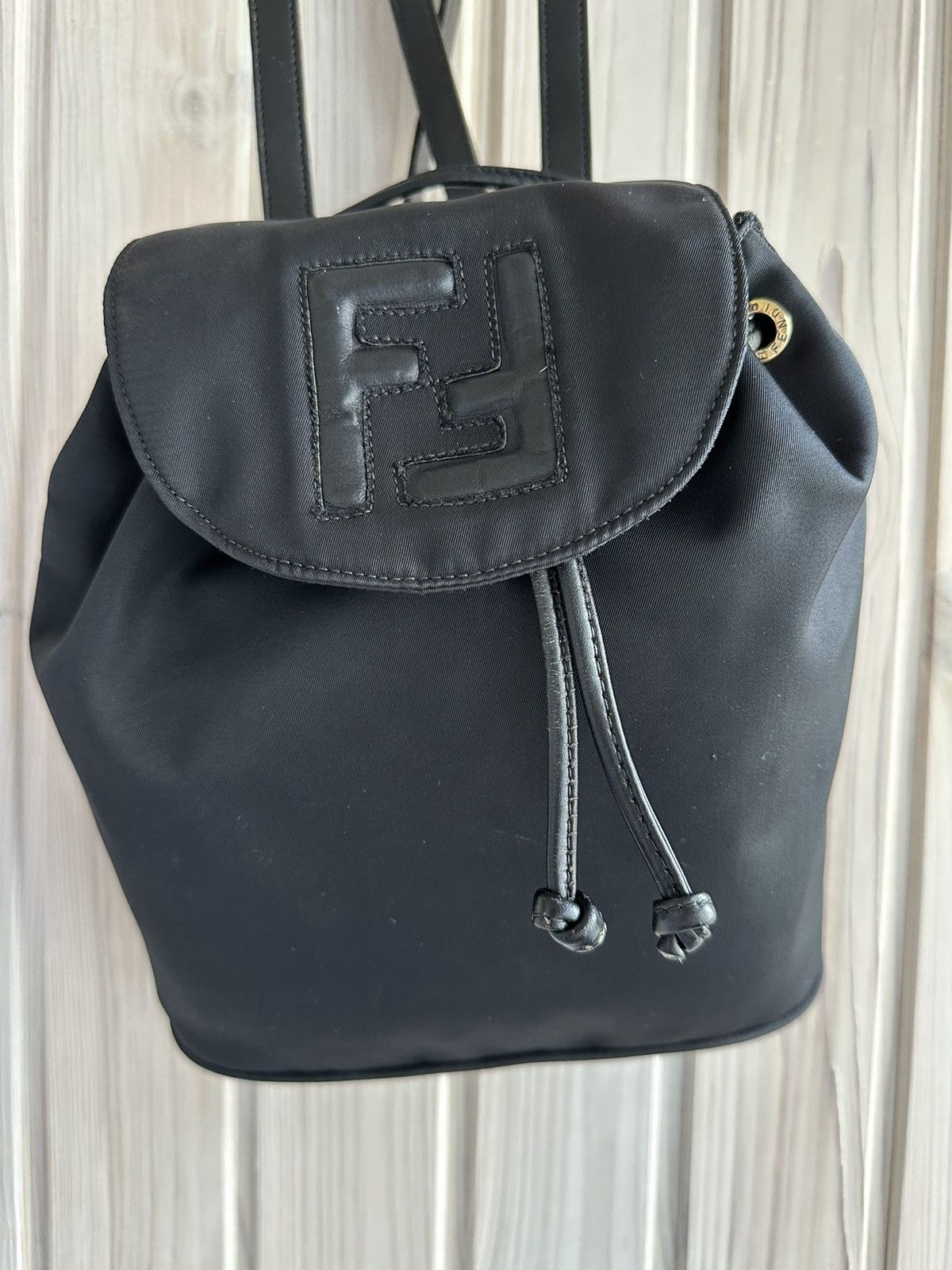 Fendi RARE! FENDI FF logo black nylon backpack vintage Size ONE SIZE - 14 Thumbnail
