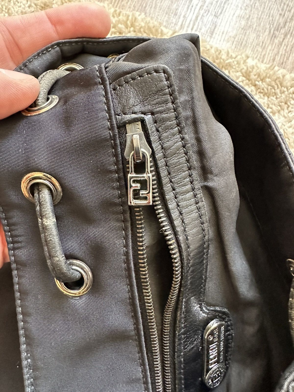 Fendi RARE! FENDI FF logo black nylon backpack vintage Size ONE SIZE - 10 Thumbnail