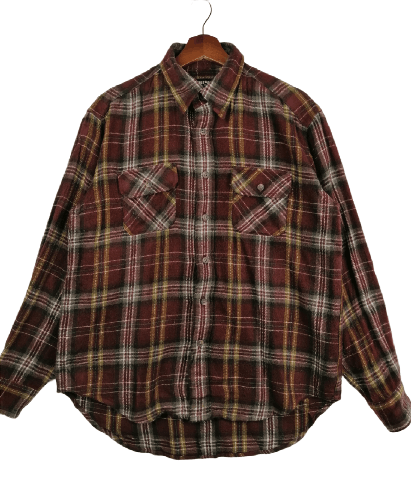 Flannel × Japanese Brand Vintage!! Uniqlo Flannel Wool Checked Button Up Size US M / EU 48-50 / 2 - 2 Thumbnail