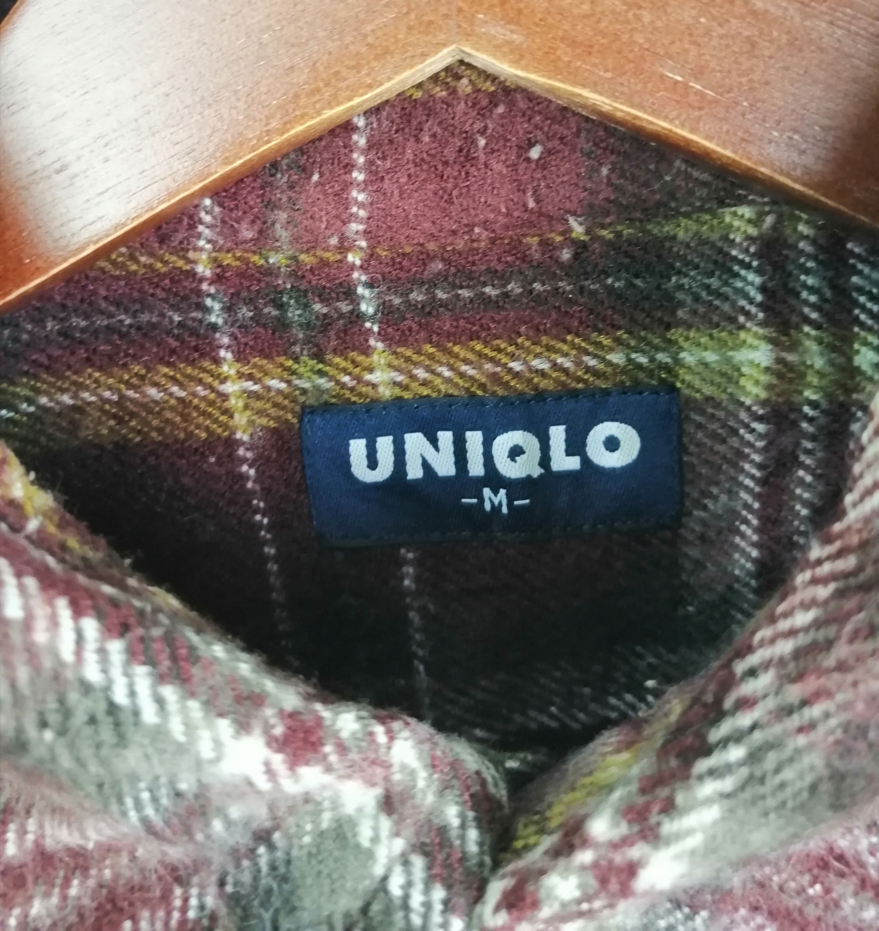 Flannel × Japanese Brand Vintage!! Uniqlo Flannel Wool Checked Button Up Size US M / EU 48-50 / 2 - 4 Thumbnail