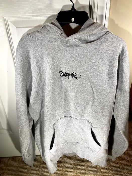 Cursive supreme hot sale hoodie