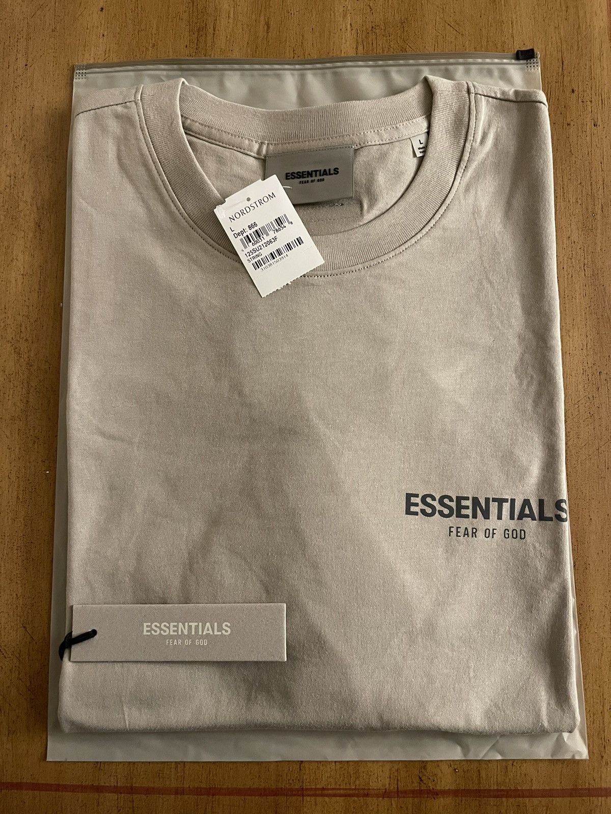 FOG × Fear of God × Pacsun FOG - Essentials Fear Of God Tan Logo-Print Jersey T-Shirt Size US L / EU 52-54 / 3 - 1 Thumbnail