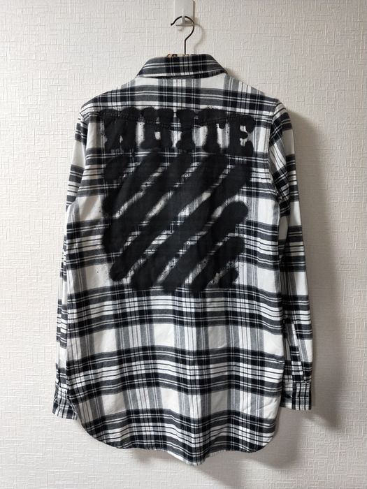 Off-White Diagonal Spray Check Shirt | Grailed