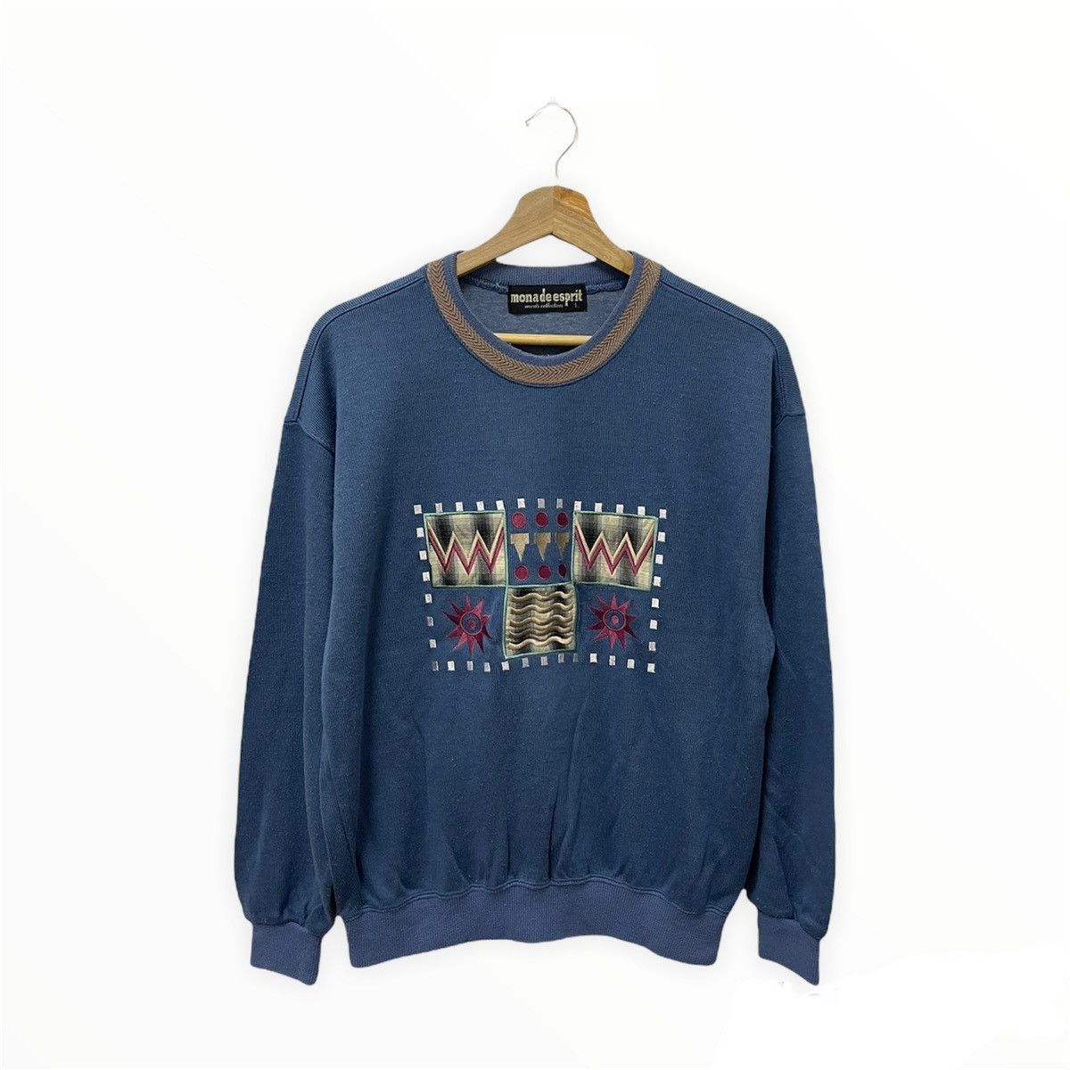 Japanese Brand × Vintage Vintage Mona Deesprit Embroidery Big Logo Sweatshirt Size US M / EU 48-50 / 2 - 1 Thumbnail