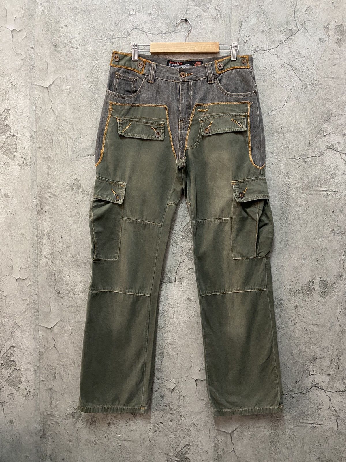 Designer × Japanese Brand Vintage Boluton Japan Hybrid Reconstructed Cargo Pants Size US 32 / EU 48 - 4 Thumbnail