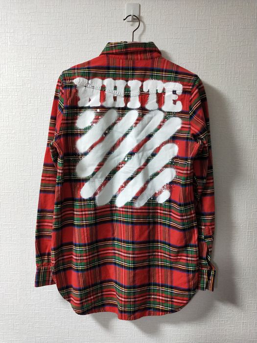 Off-White Diagonal Spray Check Shirt | Grailed