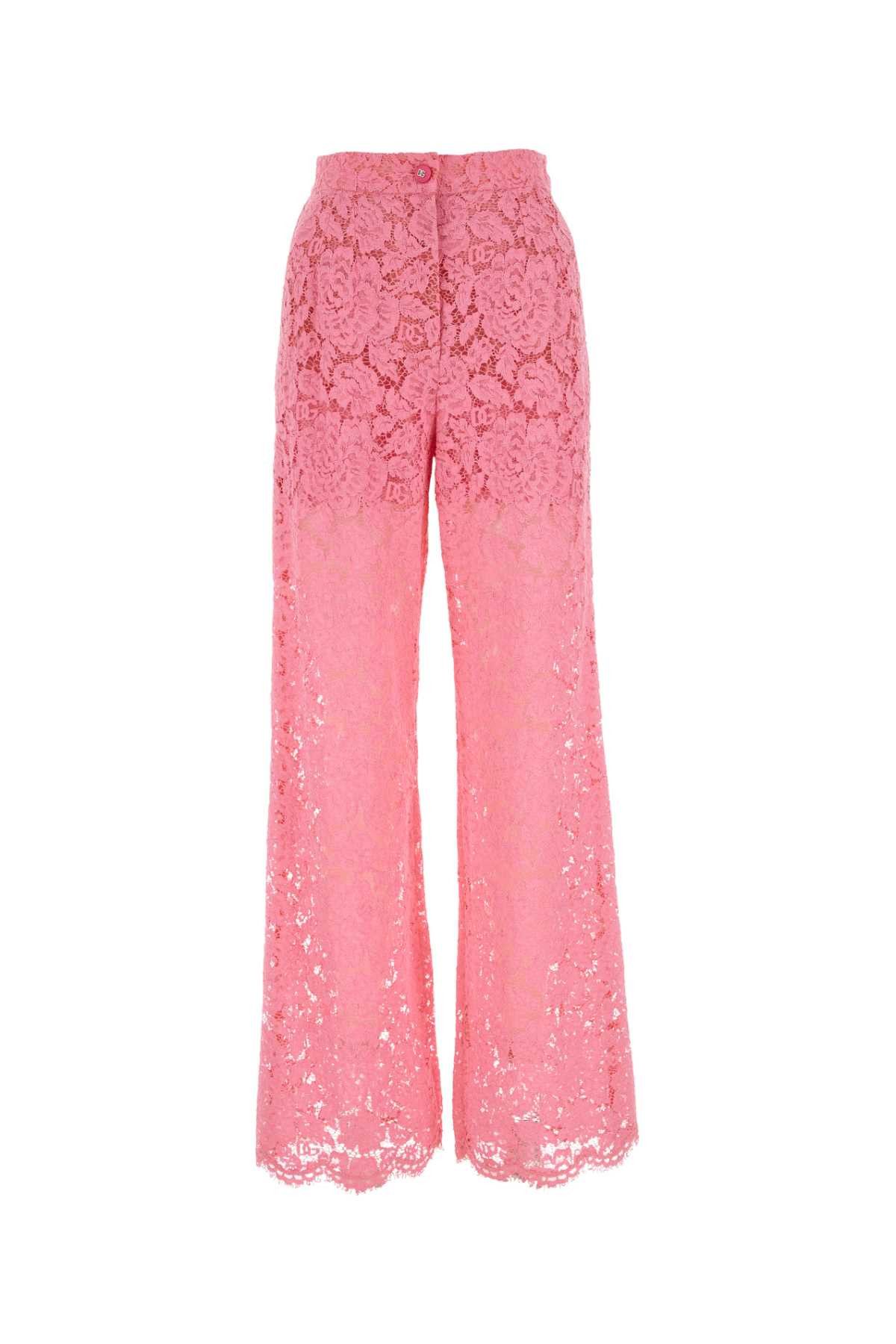 Dolce & Gabbana Pink High Waist Tapered Dress Pants