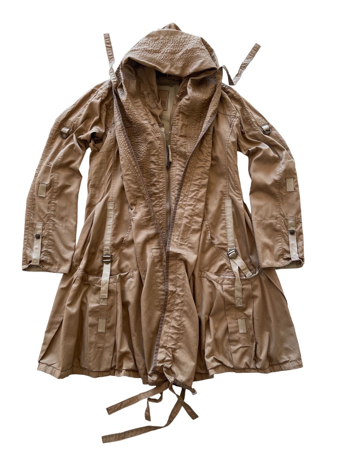 Marithe + Francois Girbaud MFG Ringcoat Avantgarde Bondage Jacket Size M / US 6-8 / IT 42-44 - 3 Thumbnail