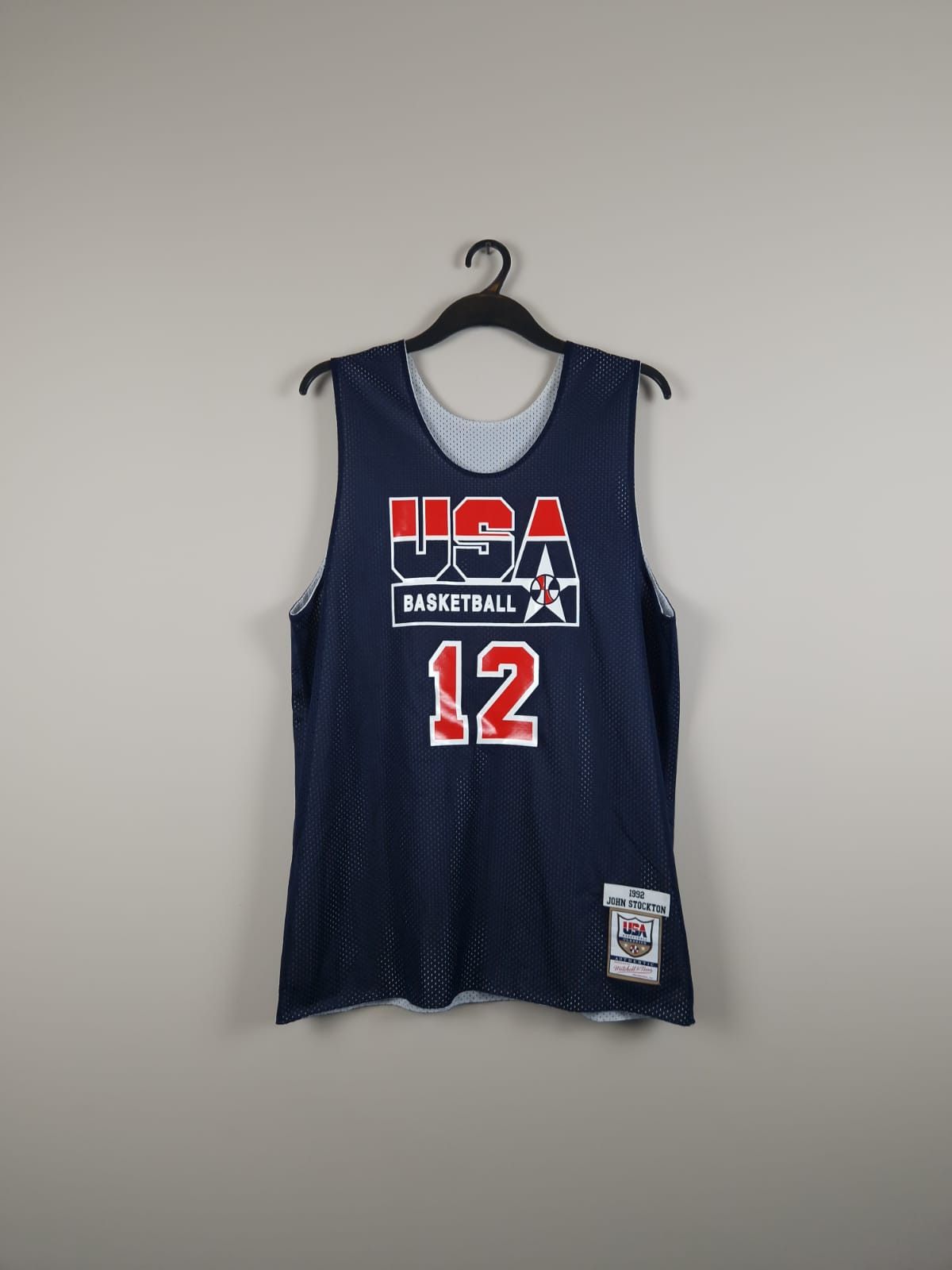 Stockton #12 USA Team 1992 Practice Jersey Reversible