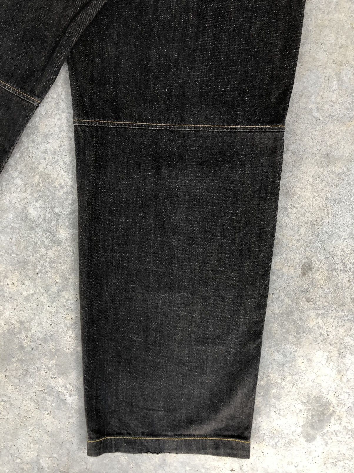 DrunknMunky Drunkn Munky Spellout Embroidered Jeans Baggy Jeans hip hop Size US 31 - 12 Thumbnail